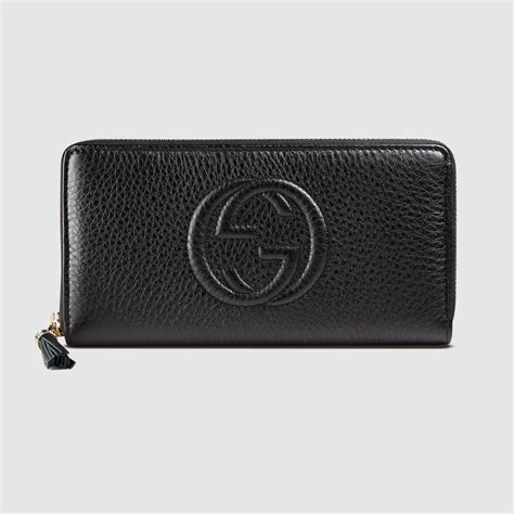 gucci black zip around wallet|long zipper wallet woman.